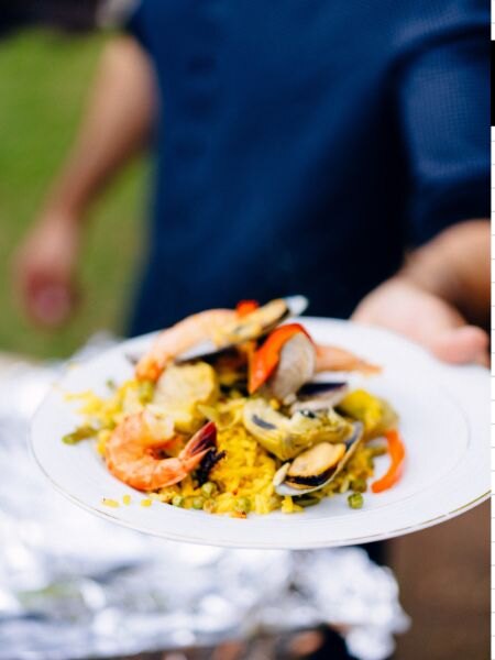 Mediterranean dishes served at a table in Mallorca
