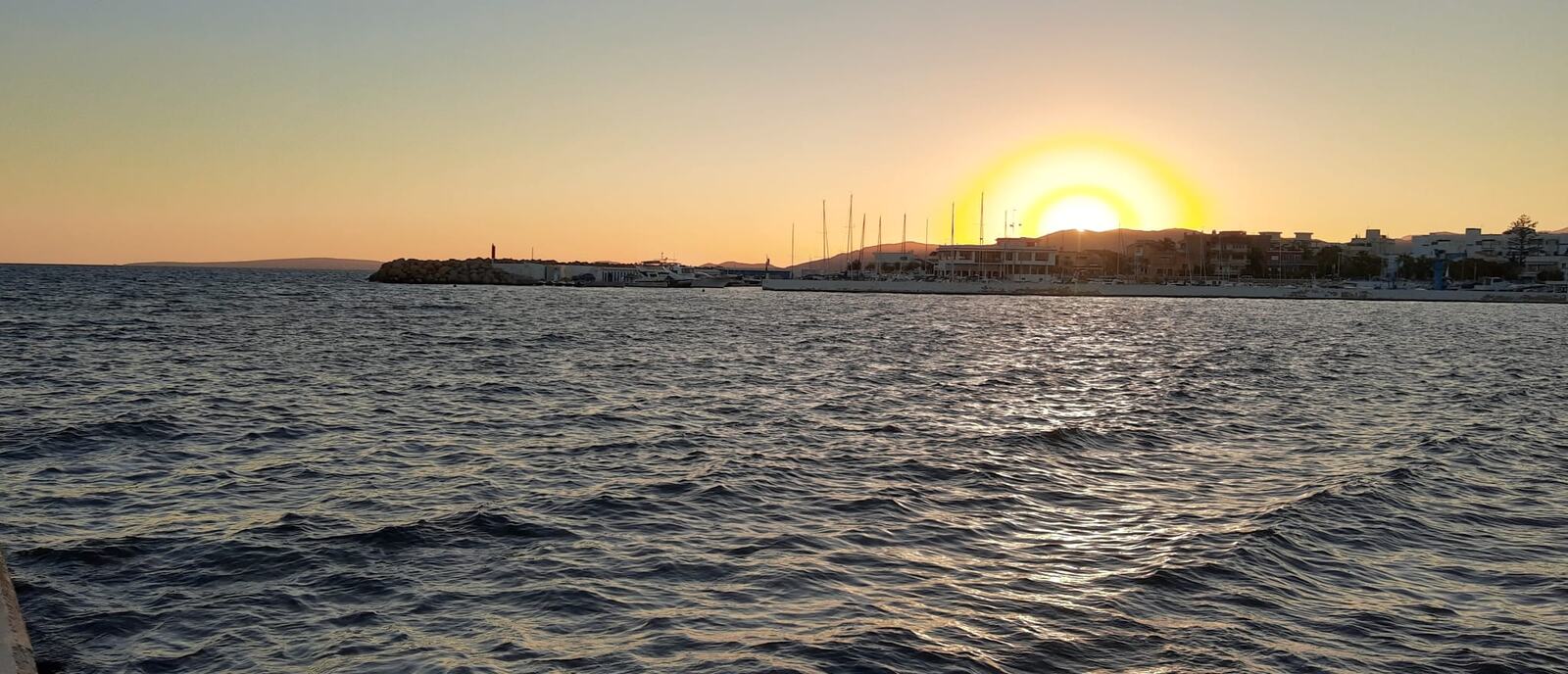 Port de S’Estanyol at sunset on the southern coast of Mallorca
