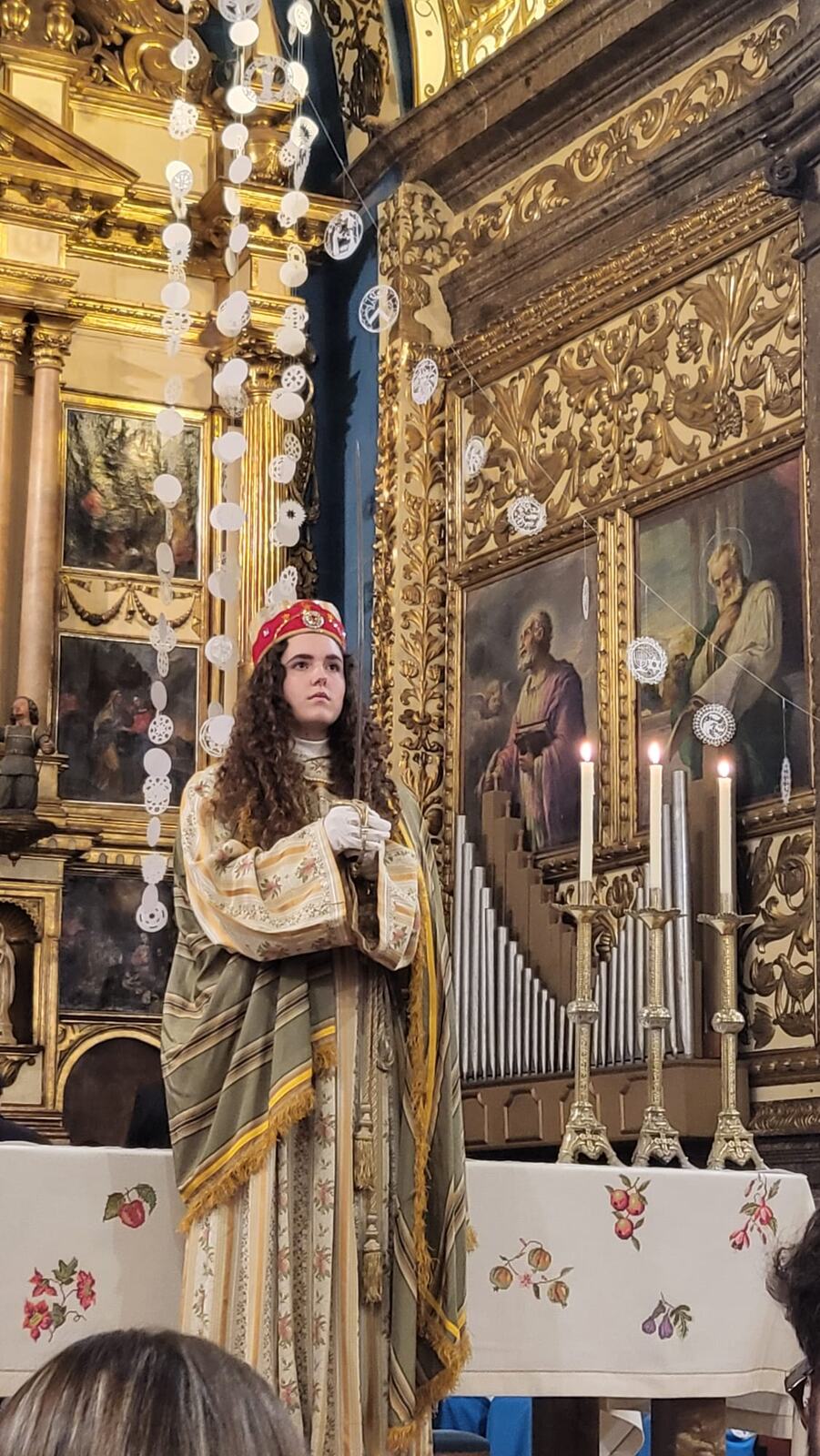 Singer performing the Song of the Sibyl at Lluc Sanctuary in December 2024
